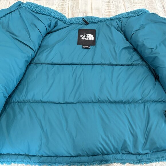 The North Face Nuptse Sherpa High Pile Down Jacket Harbor Blue Womens XXL - Picture 7 of 15